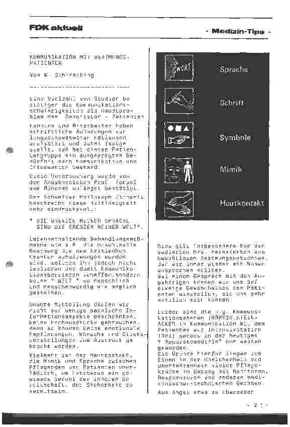 Vorschauseite 1: Kommunikation mit Beatmungspatienten