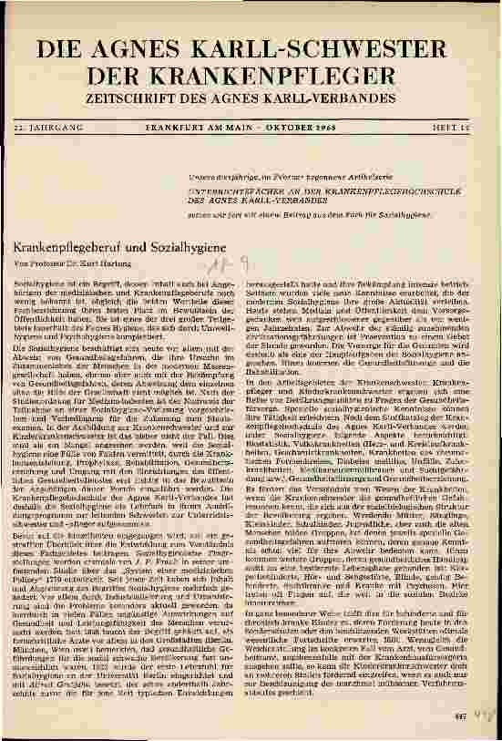 Vorschauseite 1: Krankenpflegeberuf und Sozialhygiene