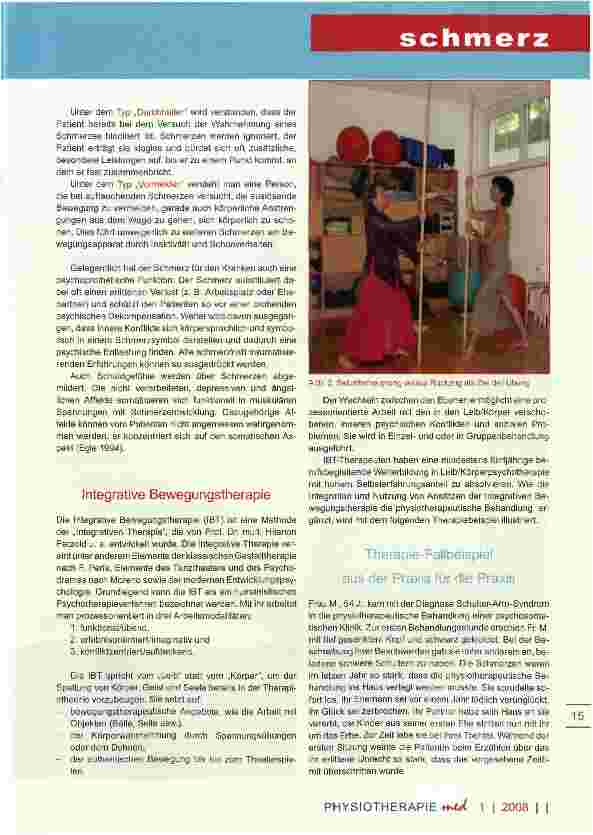 Vorschauseite 3: Intergrative Bewegungstherapie bei chronischem SchmerzSPECIAL: Somatoforme Schmerzstörungen
