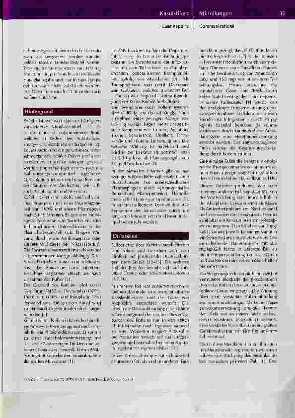 Vorschauseite 4: Kreislaufund Lungenversagen nach primär überlebter Koffein-Intoxikation