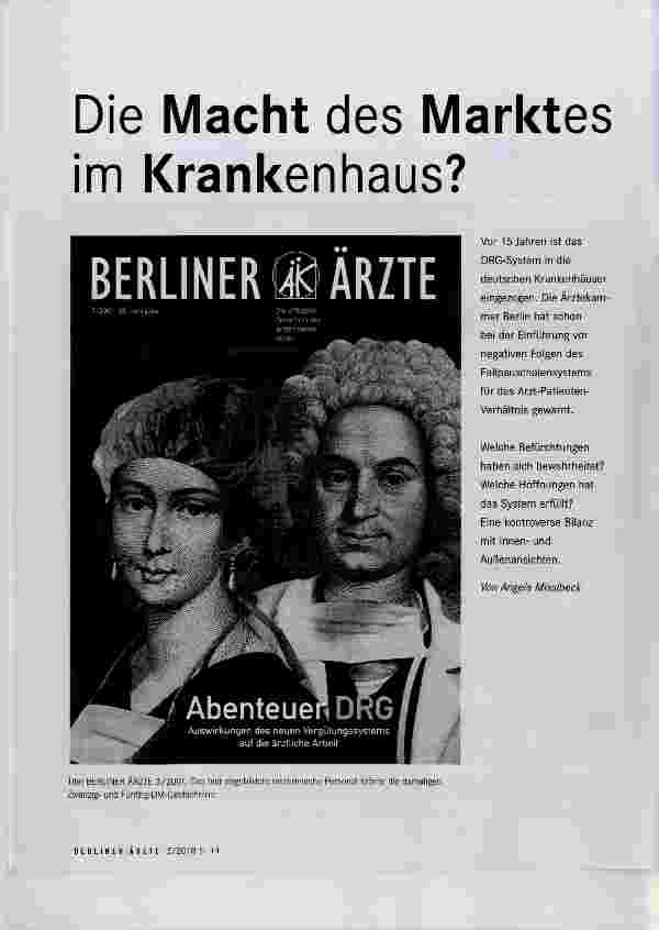 Vorschauseite 1: DIE MACHT DES MARKTES IM KRANKENHAUS