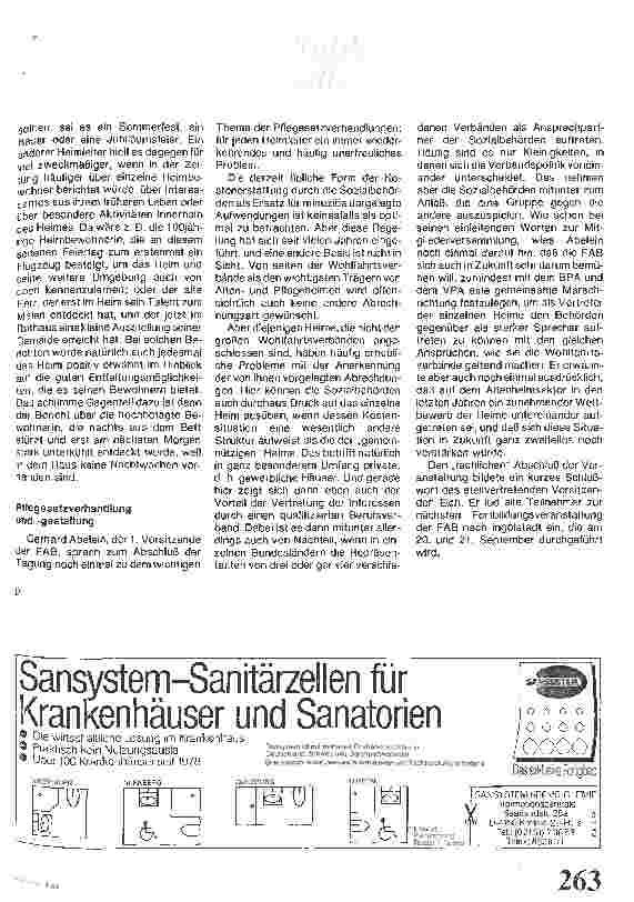 Vorschauseite 5: Jahrestagung 1988 der freien Altenhilfe