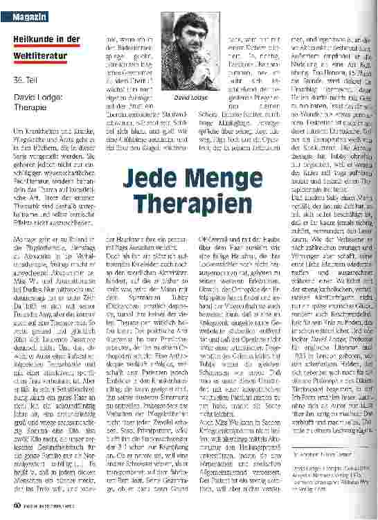 Vorschauseite 1: Jede Menge Therapien David Lodge: Therapie
