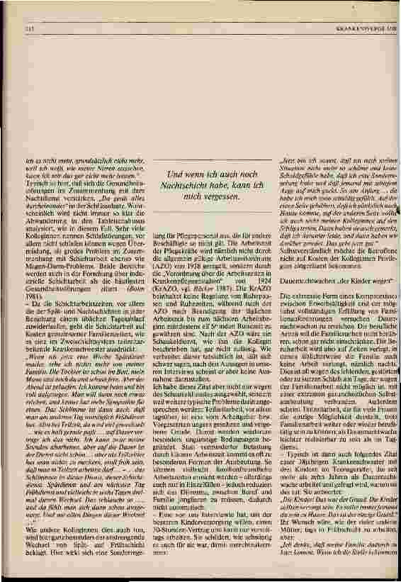 Vorschauseite 3: Schichtarbeit und ihre Auswirkungen Mutter, Hausfrau und Pflegendeein Problem