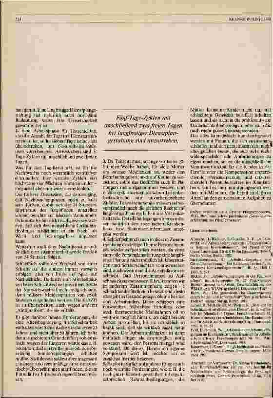 Vorschauseite 5: Schichtarbeit und ihre Auswirkungen Mutter, Hausfrau und Pflegendeein Problem