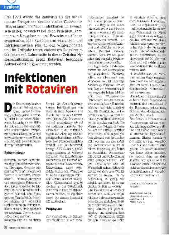 Vorschauseite 1: Infektionen mit Rotaviren