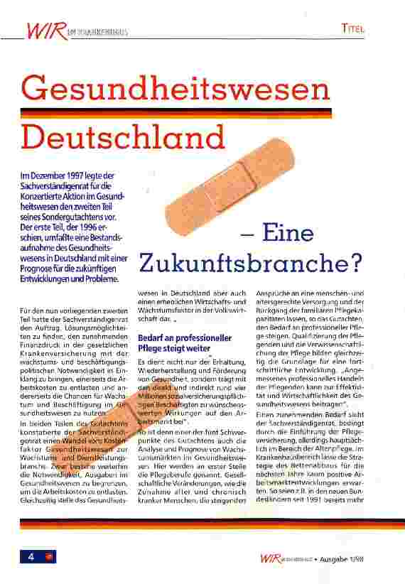 Vorschauseite 1: Gesundheitswesen Deutschland Eine Zukunftsbranche?