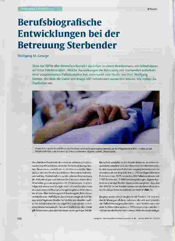 Vorschauseite 1: Berufsbiografische Entwicklungen bei der Betreuung Sterbender
