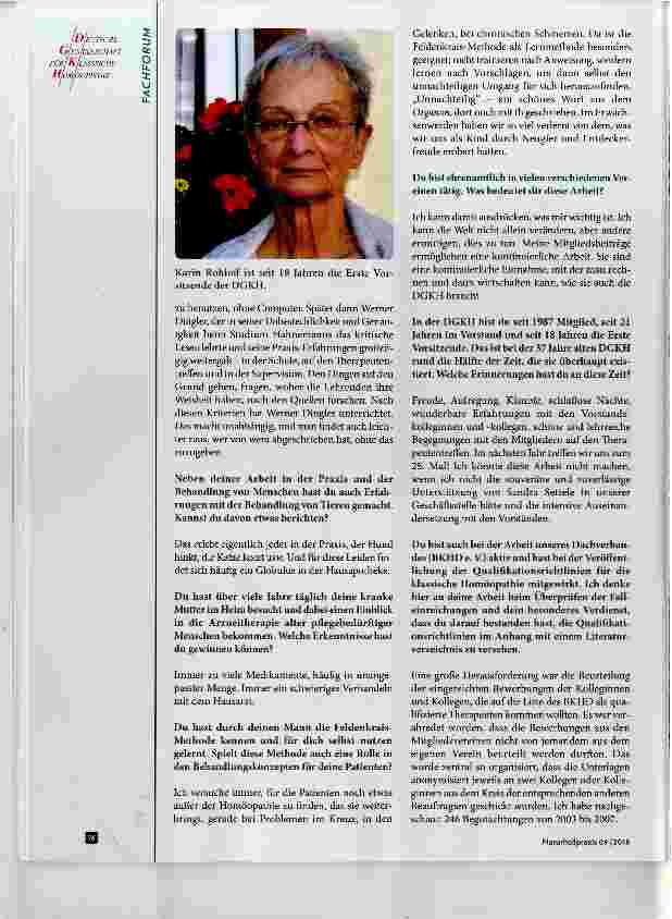 Vorschauseite 2: Karin Rohloff Gespräch anlässlich ihres 80. Geburtstags