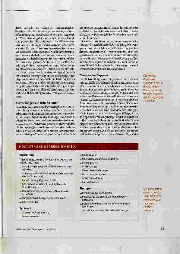 Vorschauseite 2: Depression nach Schlaganfall