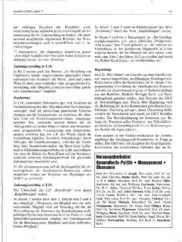 Vorschauseite 4: Entwurf eines Gesetzes über genetische Untersuchungen beim Menschen (Gendiagnostikgesetz - GenDG)