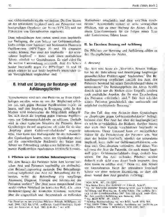 Vorschauseite 2: Verletzung des ärztlichen Behandlungsvertrags bei unzureichenden Angaben zu Therapiemöglichkeiten?