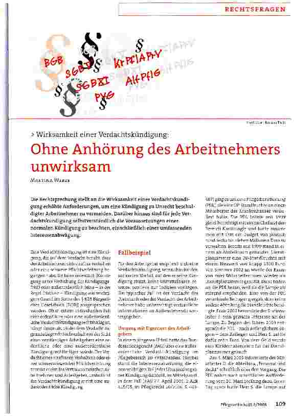 Vorschauseite 1: Ohne Anhörung des Arbeitnehmers unwirksam