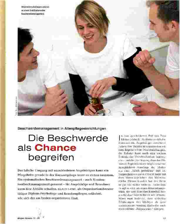 Vorschauseite 1: Die Beschwerde als Chance begreifen