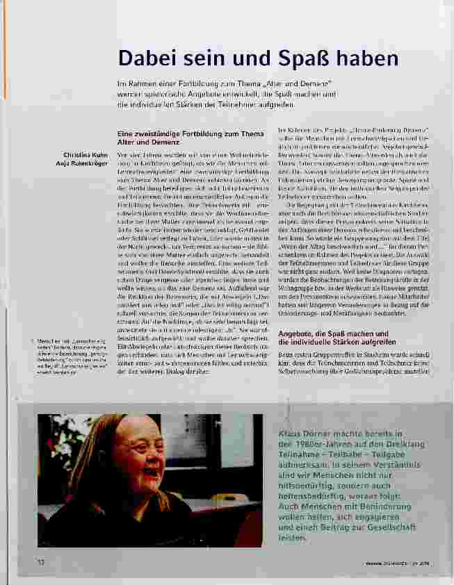 Vorschauseite 1: Dabei sein und Spaß haben