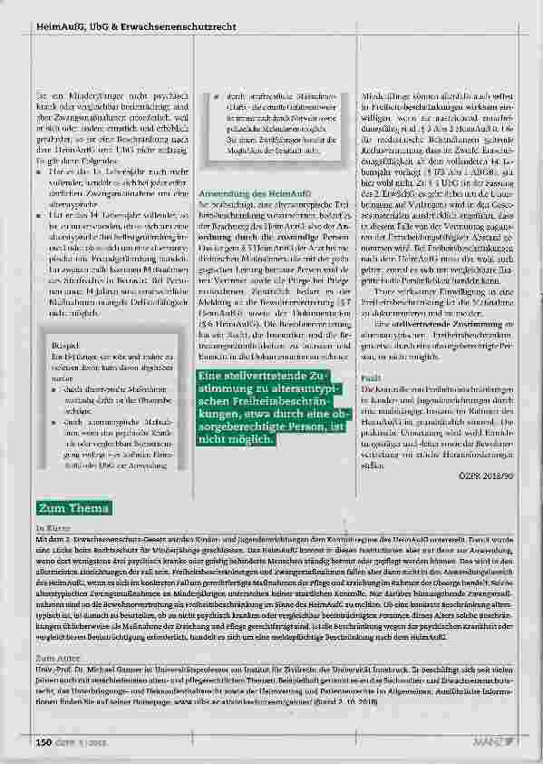 Vorschauseite 3: Freiheitsbeschränkungen in Kinderund Jugendinstitutionen