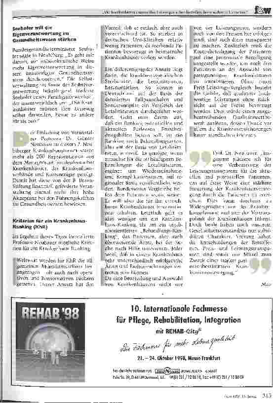 Vorschauseite 4: Die Krankenhäser müssen ihre Leistungen selbst darstellen, bevor andere es für sie tun