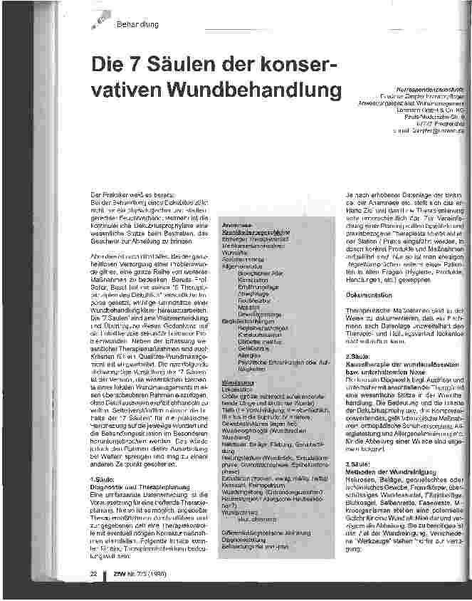 Vorschauseite 1: Die 7 Säulen der konservativen Wundbehandlung
