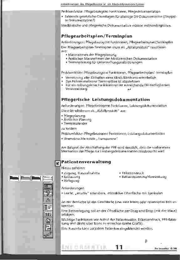 Vorschauseite 3: Anforderungen des Pflegedienstes an ein Klinik-Informations-System