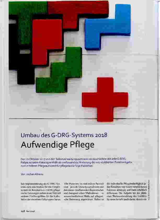 Vorschauseite 1: Umbau des G-DRG-Systems 2018 Aufwendige Pflege