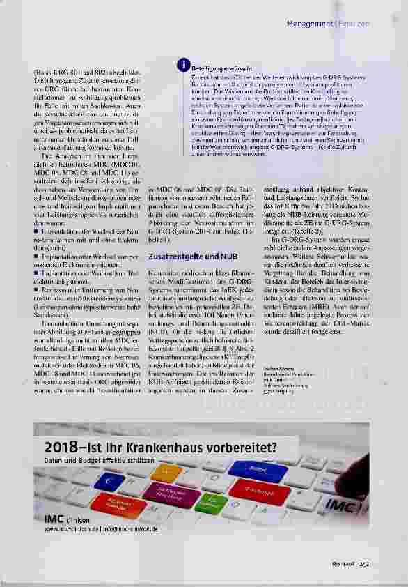 Vorschauseite 4: Umbau des G-DRG-Systems 2018 Aufwendige Pflege