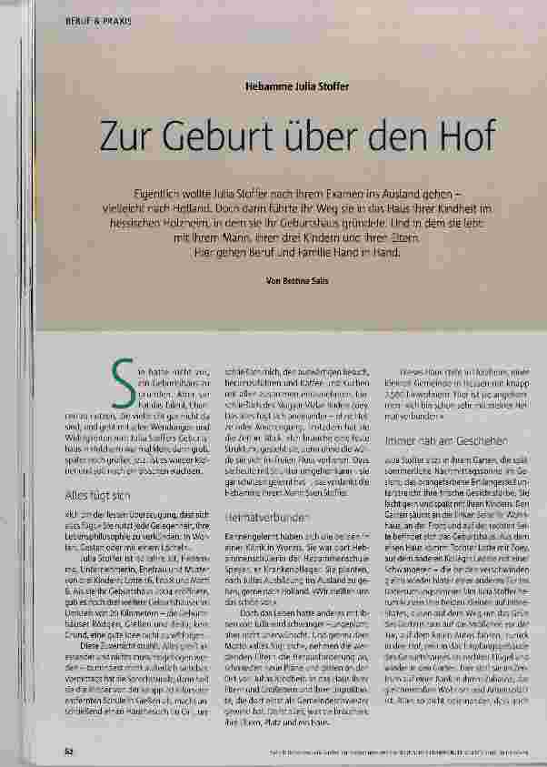 Vorschauseite 1: Zur Geburt über den Hof