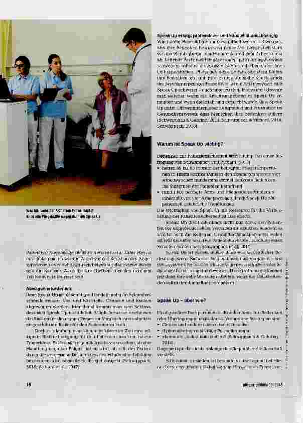 Vorschauseite 2: Speak Up verbessert die Patientensicherheit