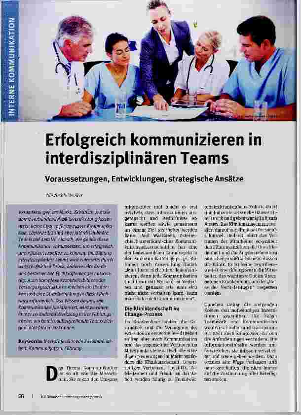 Vorschauseite 1: Erfolgreich kommunizieren in interdisziplinären Teams
