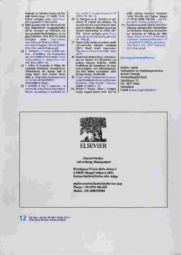 Vorschauseite 3: Asepsis kompromittierende Ereignisse im Operationsbereich Ergebnisse systematischer Beobachtungen