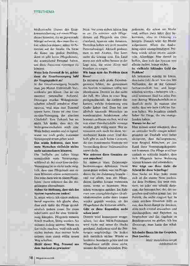 Vorschauseite 3: Es braucht eine Pflegerevolution