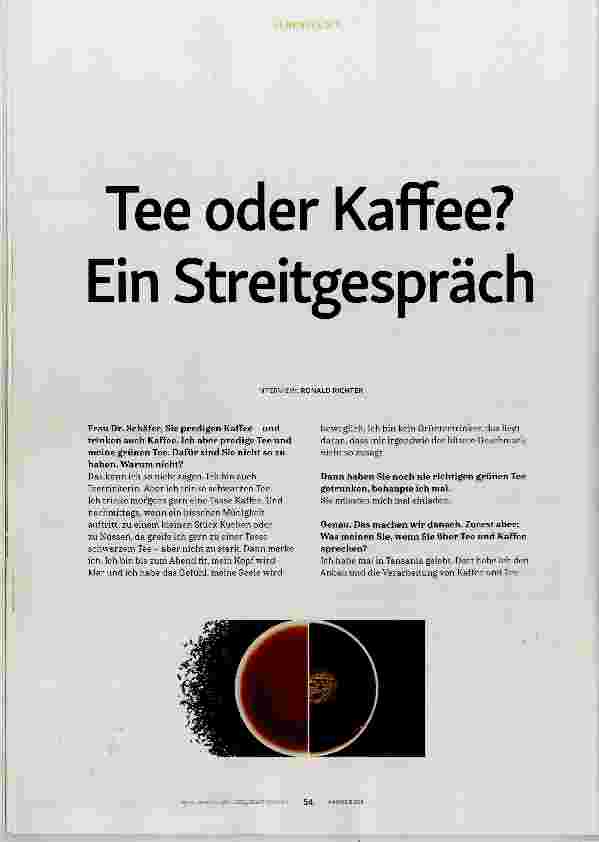 Vorschauseite 1: Tee oder Kaffee? Ein Streitgespräch