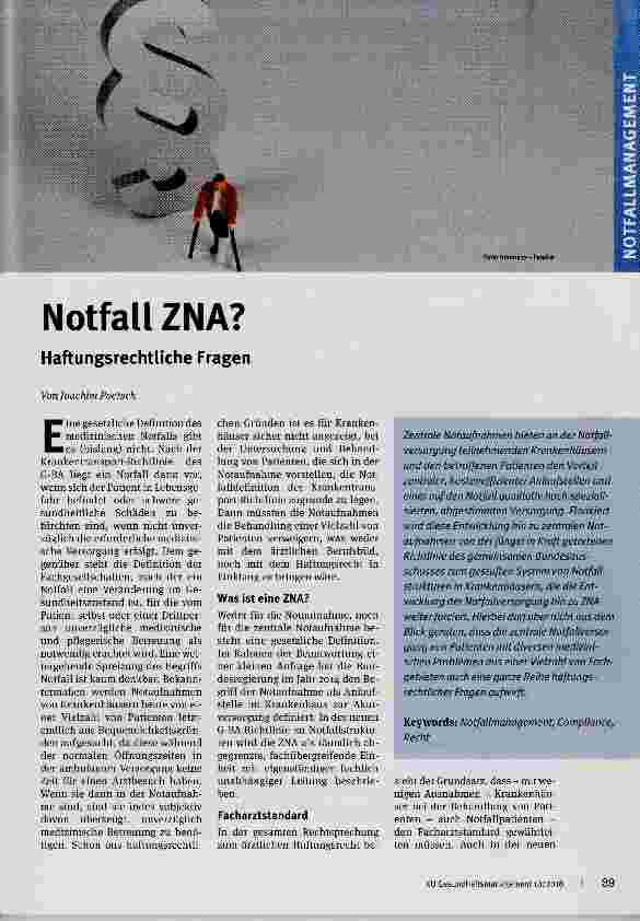 Vorschauseite 1: Notfall ZNA?