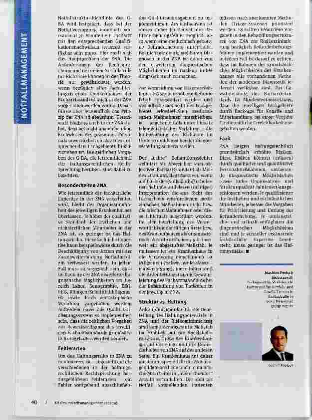 Vorschauseite 2: Notfall ZNA?