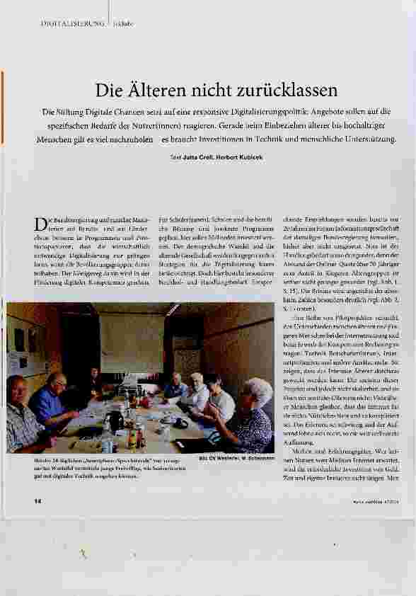 Vorschauseite 1: Die Älteren nicht zurücklassen