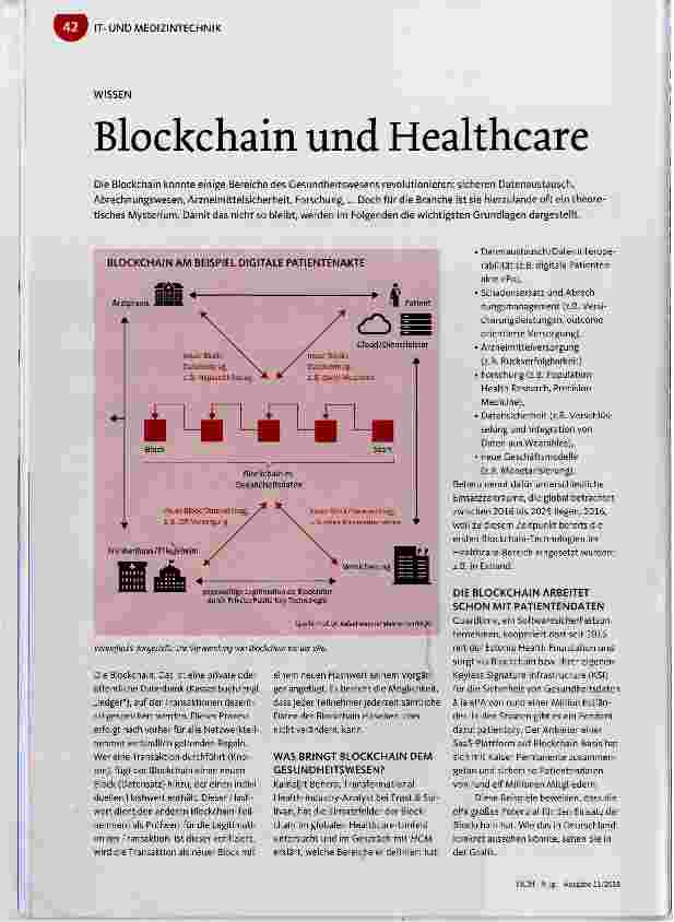 Vorschauseite 1: Blockchain und Healthcare