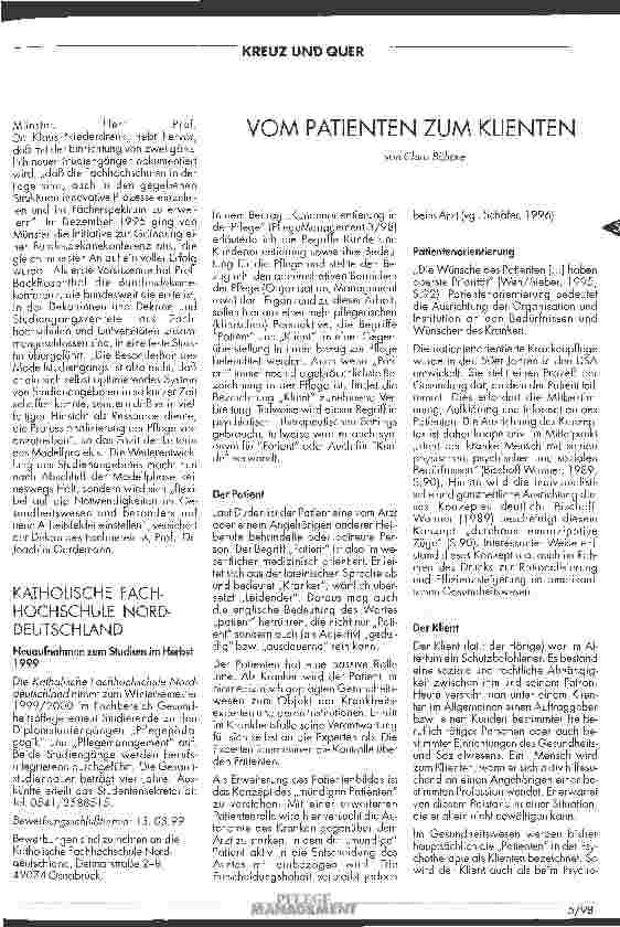 Vorschauseite 1: Vom Patienten zum Klienten