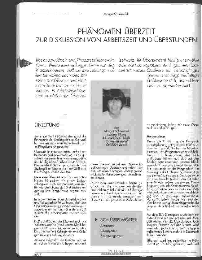 Vorschauseite 1: Phänomen Überzeit zur Diskussion von Arbeitszeit und Überstunden
