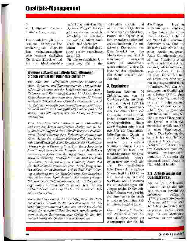 Vorschauseite 2: Effekte von Qualitätszirkeln in der ambulanten ärztlichen Versorgung