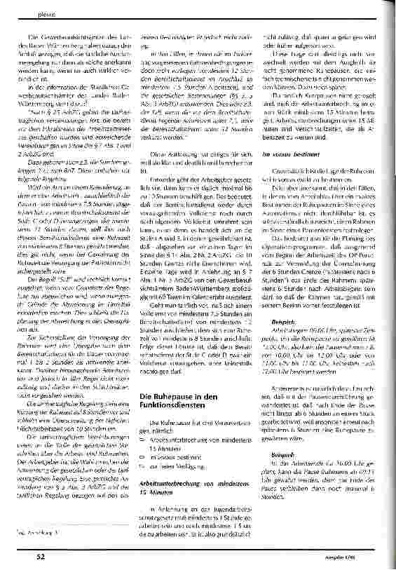 Vorschauseite 2: Neuere Überlegungen zur Umsetzung des Arbeitszeitgesetzes im ärztlichen Dienst und in den Funktionsdiensten