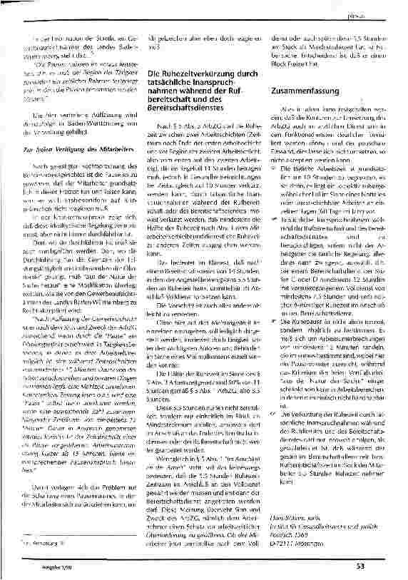 Vorschauseite 3: Neuere Überlegungen zur Umsetzung des Arbeitszeitgesetzes im ärztlichen Dienst und in den Funktionsdiensten
