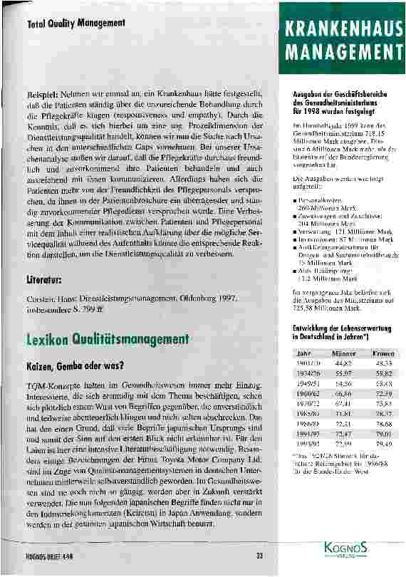 Vorschauseite 5: Lücken im Qualitätssystem? Das GAP-Modell hilft weiter!