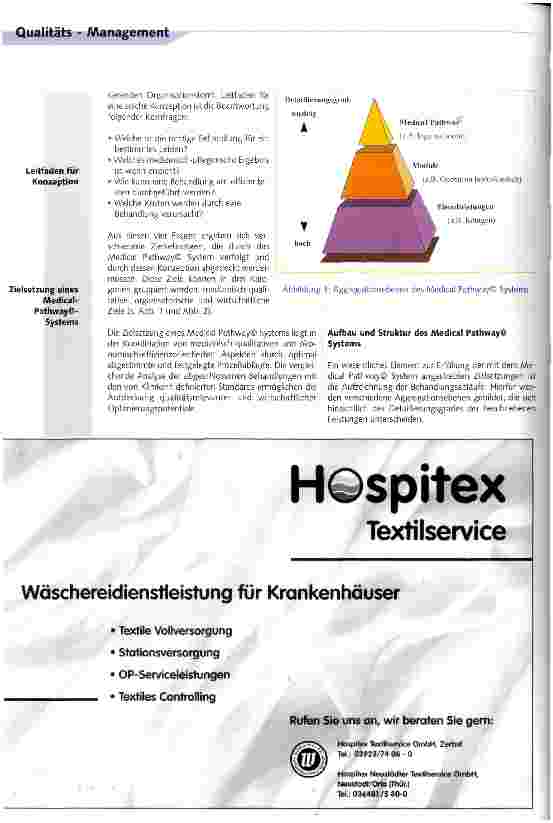 Vorschauseite 3: Medical Pathways als zentrales Instrument des Klinischen Fallmanagements Qualität meßbar und transparent machen
