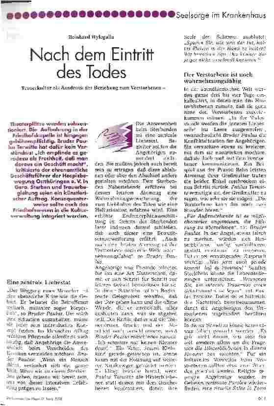 Vorschauseite 1: Nach dem Eintritt des Todes Trauerkultur als Ausdruck der Beziehung zum Verstorbenen