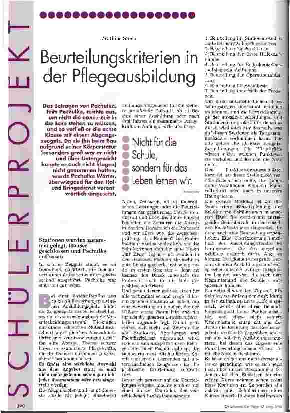 Vorschauseite 1: Beurteilungskriterien in der Pflegeausbildung