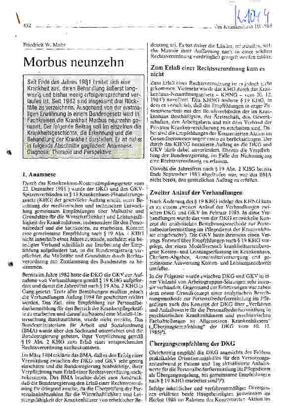 Vorschauseite 1: Morbus neunzehn