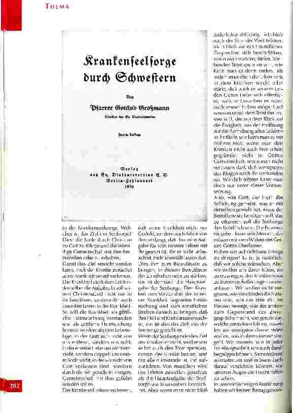 Vorschauseite 1: Gottlob Großmann :Krankenseelsorge durch Schwestern