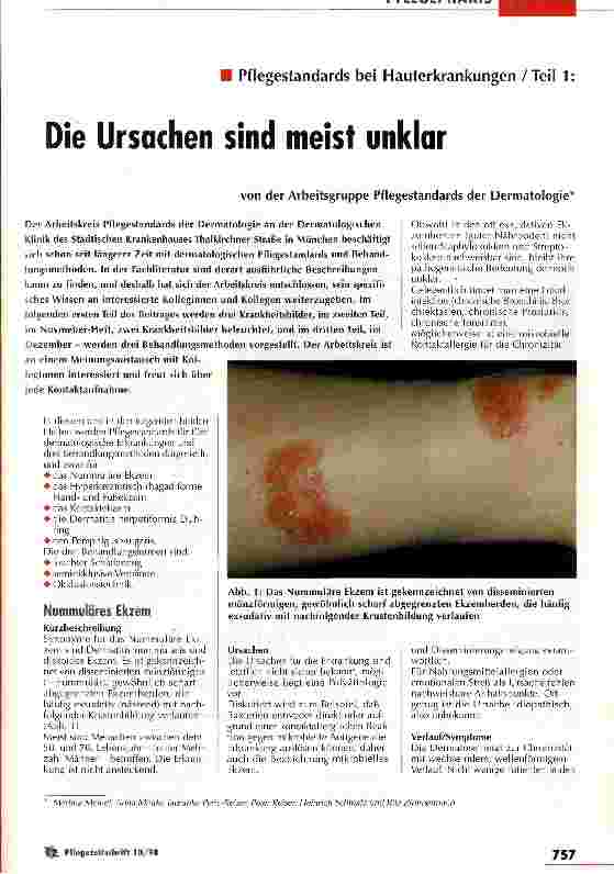 Vorschauseite 1: Die Ursachen sind meist unklar Pflegestandards bei Hauterkrankungen (Teil 1)