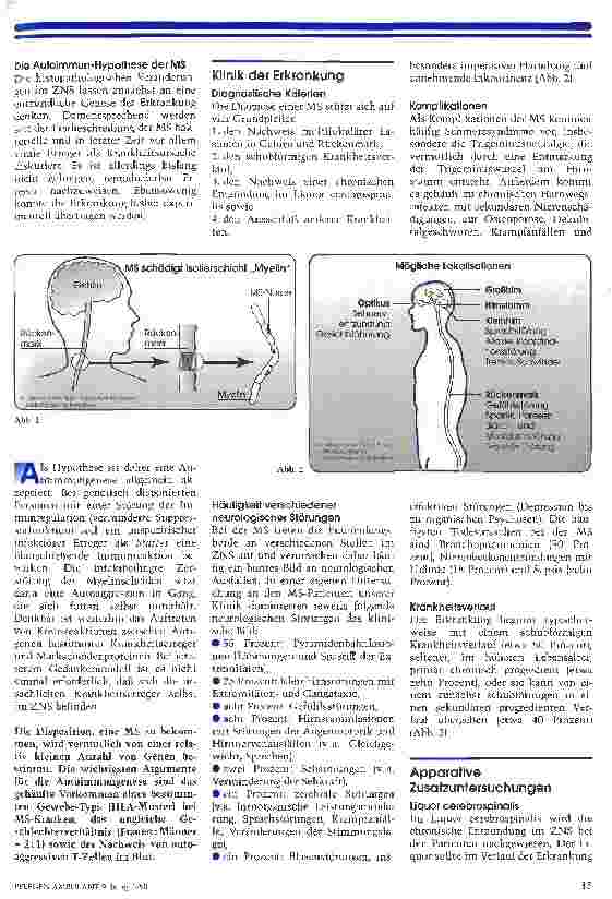 Vorschauseite 2: Multiple Sklerose: Keiner weiß, woher sie kommt und wohin sie führt Teil 1: Das Krankheitsbild