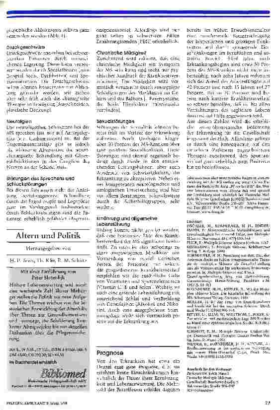 Vorschauseite 6: Multiple Sklerose: Keiner weiß, woher sie kommt und wohin sie führt Teil 1: Das Krankheitsbild