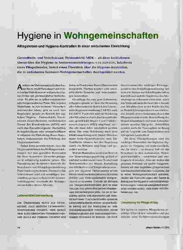 Vorschauseite 1: Hygiene in Wohngemeinschaften